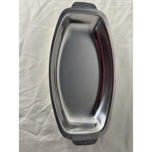 Cordova 18-8 Stainless Steel Serving Tray Platter Japan Mid-Century MCM Handles‎